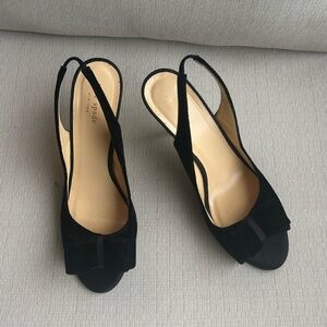 Kate Spade Black Velvet Heels with Bow, size 10